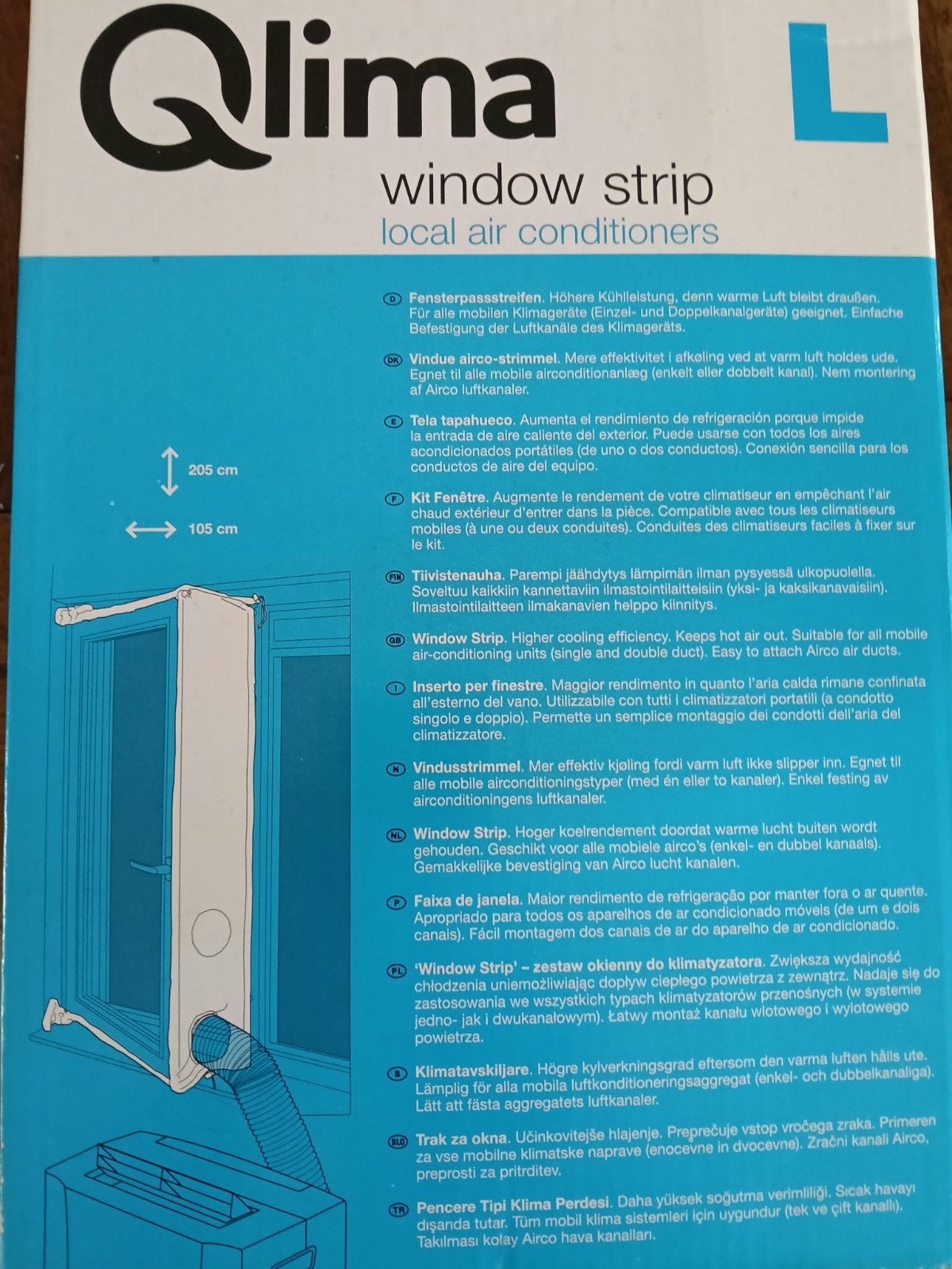 Qlima Window Strip voor mobiele airco's, Witgoed en Apparatuur, Ophalen of Verzenden, Nieuw