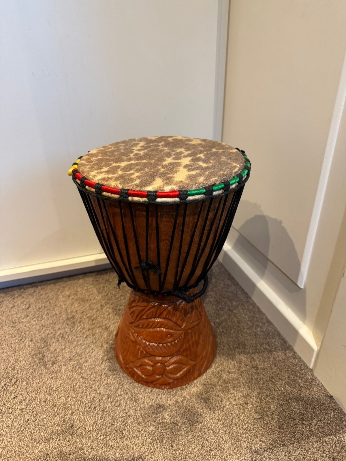 Hand gemaakte bongo drum met echte huid, Ophalen of Verzenden, Zo goed als nieuw, Trommel