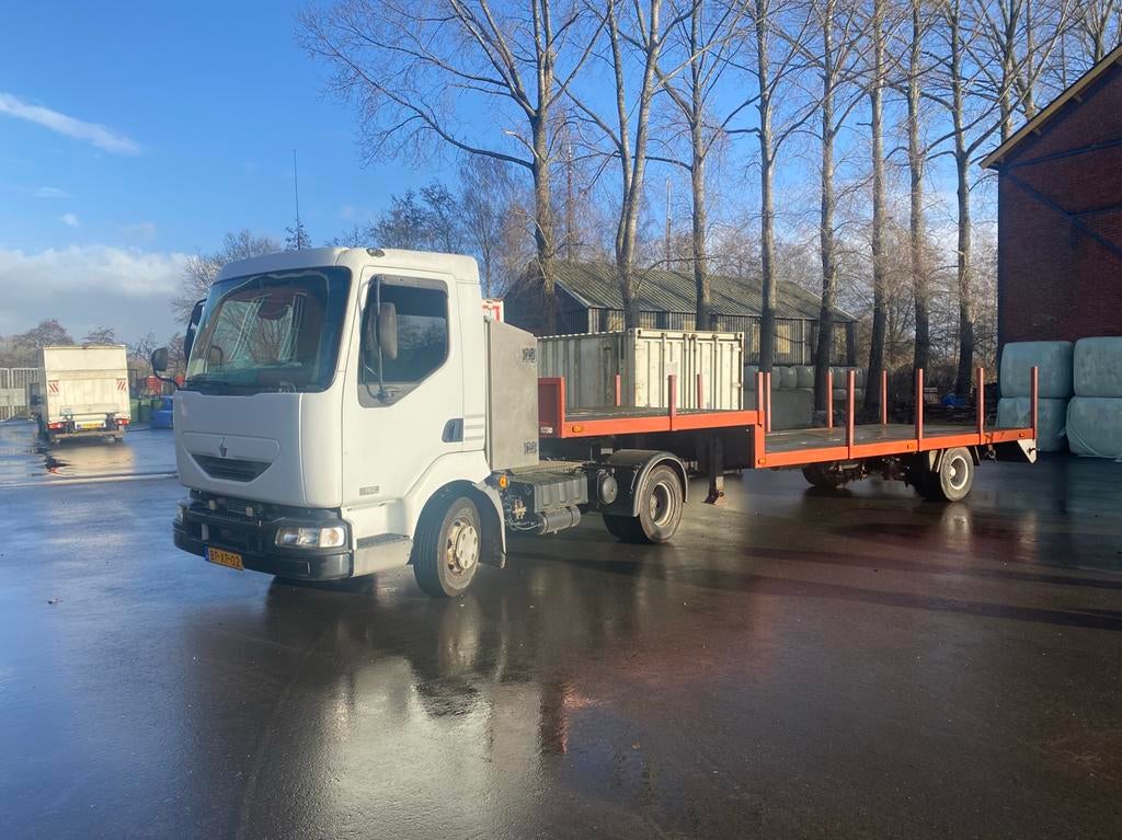 Renault Midlum 180 met oplegger, Auto's, Renault, Wit, Grijs, Particulier