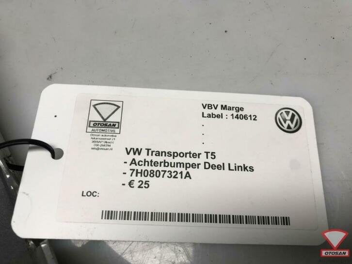 vw transporter t5 achterbumper deel links 7h0807321a, Auto-onderdelen, Gebruikt, Volkswagen, Volkswagen AG, Links