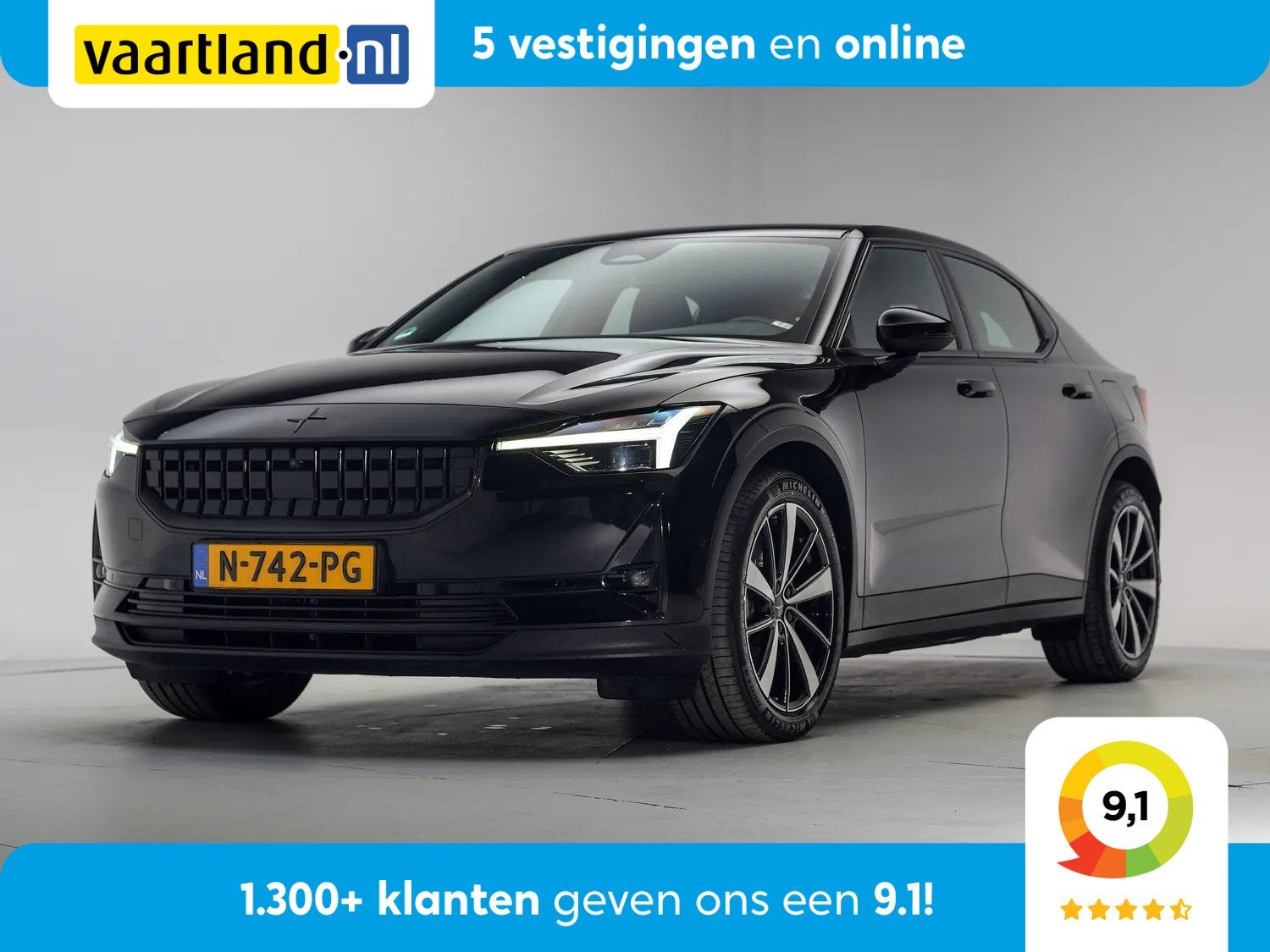 Polestar 2 Long Range Single Motor 78 kWh [ Adapt.cruise Cam, Automaat, Polestar 2, 0 cilinders, Gebruikt