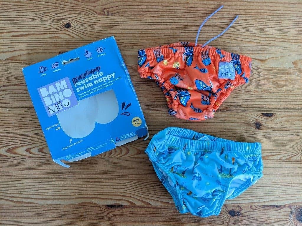 Zwembroekjes blauw en oranje - baby/kind - maat 86-92, Jongetje of Meisje, Ophalen of Verzenden, Zo goed als nieuw, Zwem-accessoire