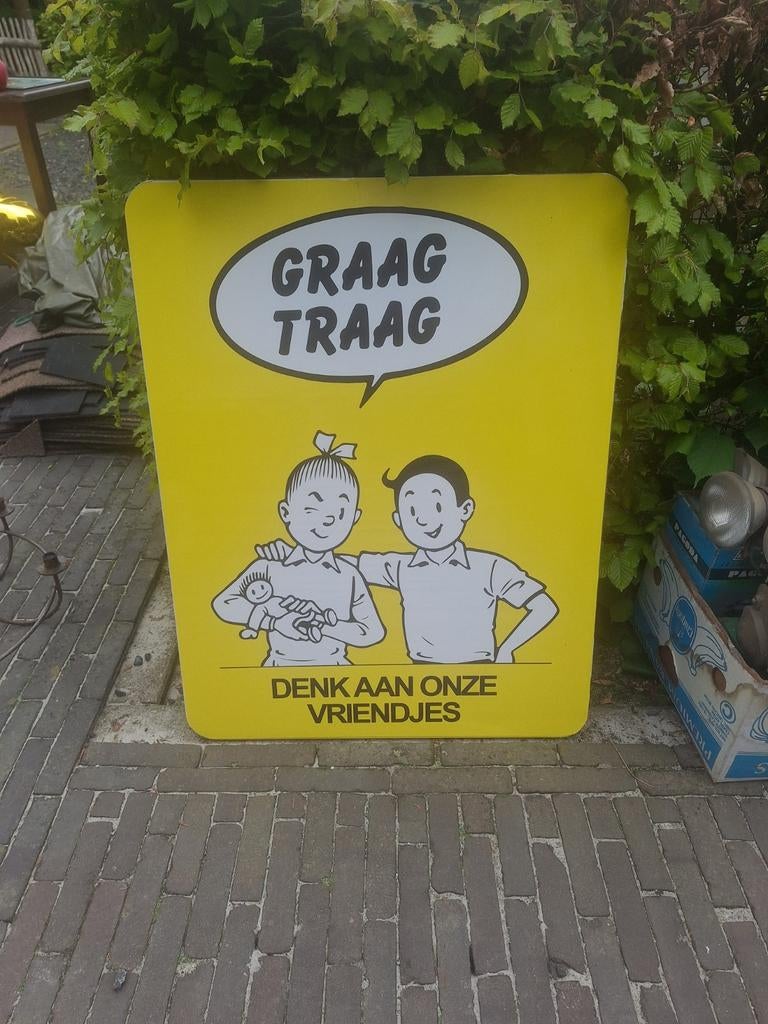Suske en wiske verkeersbord, Verzamelen, Ophalen of Verzenden, Suske en Wiske, Zo goed als nieuw, Plaatje, Poster of Sticker