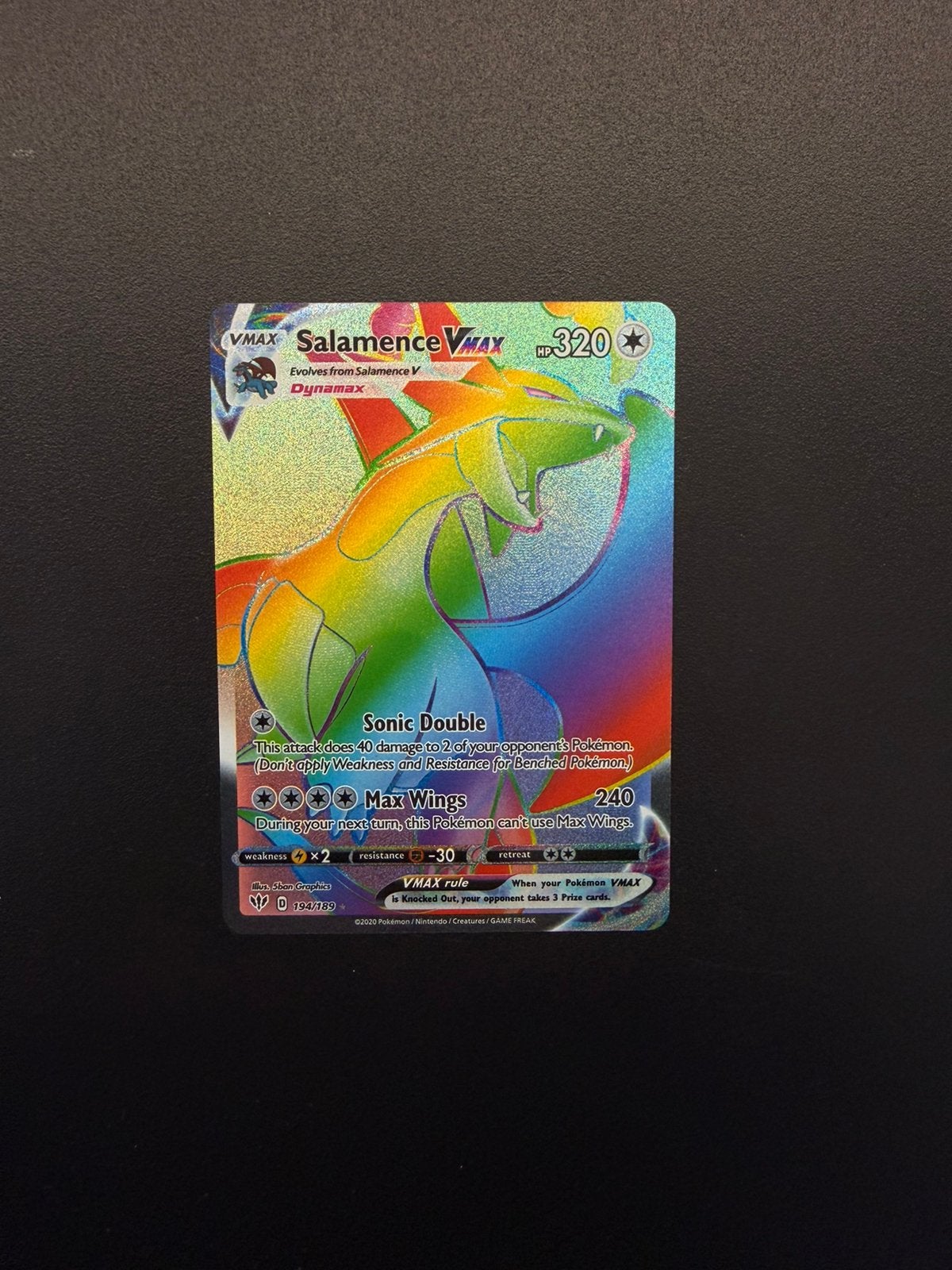 Salamence VMAX (194/189), Ophalen of Verzenden, Zo goed als nieuw, Meerdere kaarten