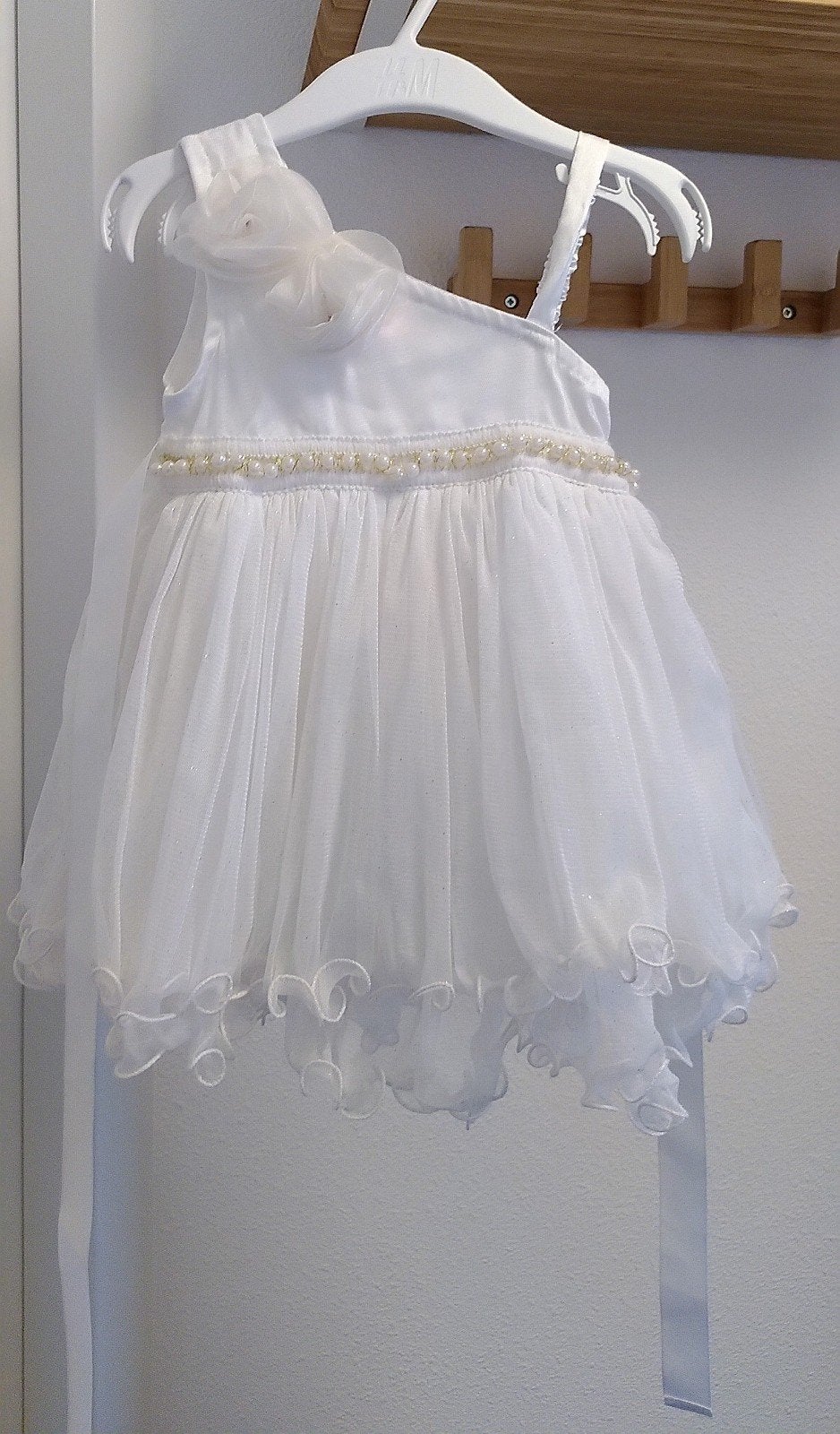 Witte feestjurk voor baby van 3-6 maanden, bruidsmeisjesjurk, Ophalen of Verzenden, Zo goed als nieuw, Meisje, Jurkje of Rokje