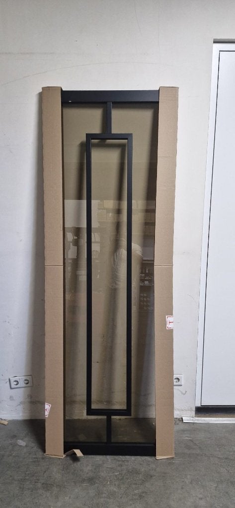 Zwarte deur met brons glas 75 x 215.5 Stomp rechts, 80 tot 100 cm, Binnendeur, Ophalen of Verzenden, 200 tot 215 cm