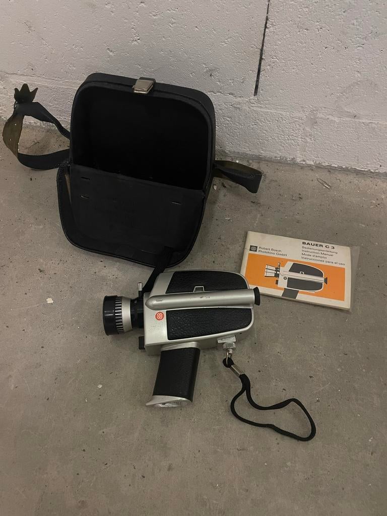 Vintage Bauer C3 Super 8mm filmcamera, Ophalen of Verzenden, 8mm, Camera