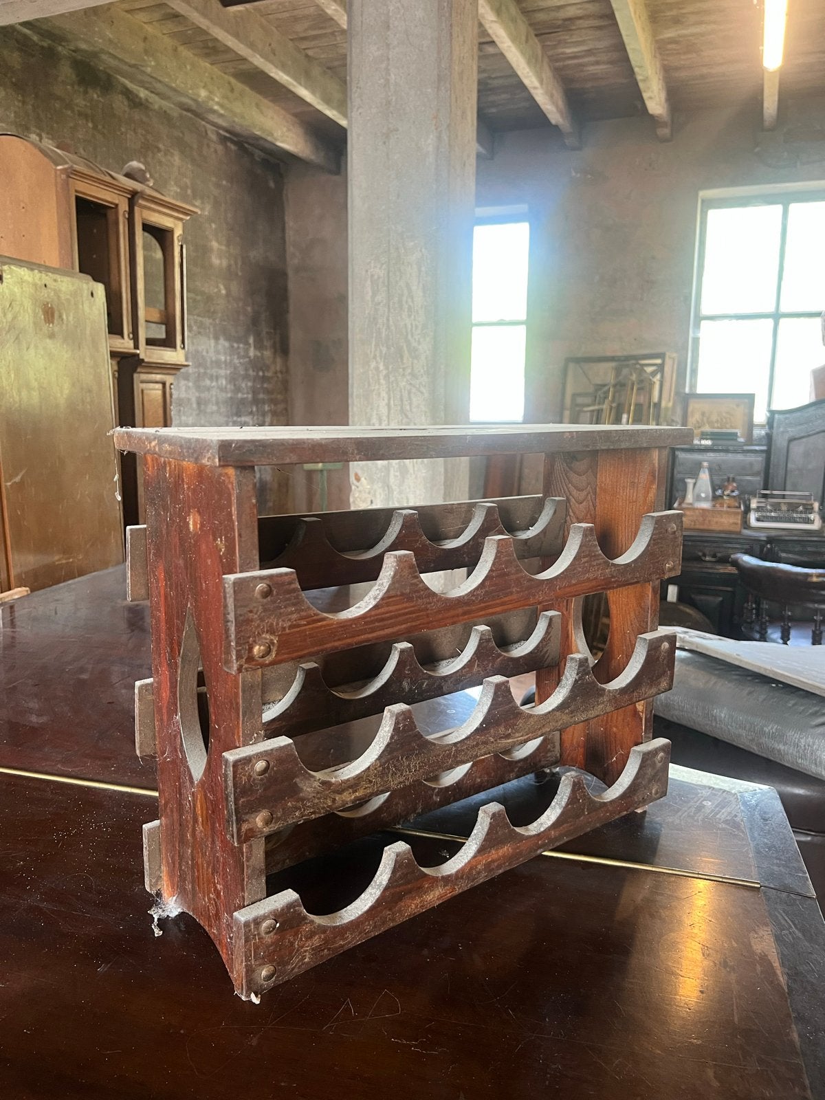 Houten wijnrek voor 12 flessen - Vintage stijl, Gebruikt, Ophalen of Verzenden, Info@barrelatelier.nl, Beatrixweg 1