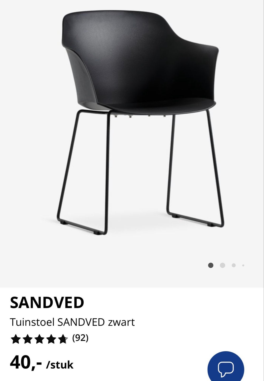 6 Tuinstoelen zwart, Tuin en Terras, Tuinstoelen, Ophalen, Zo goed als nieuw, Kunststof