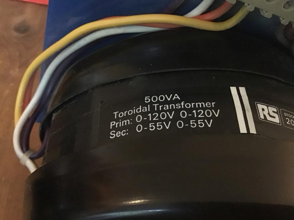 RS 500VA Toroïdale Transformator Prim: 240V Sec: 2x 55V, Hobby en Vrije tijd, Elektronica-componenten, Ophalen, Gebruikt