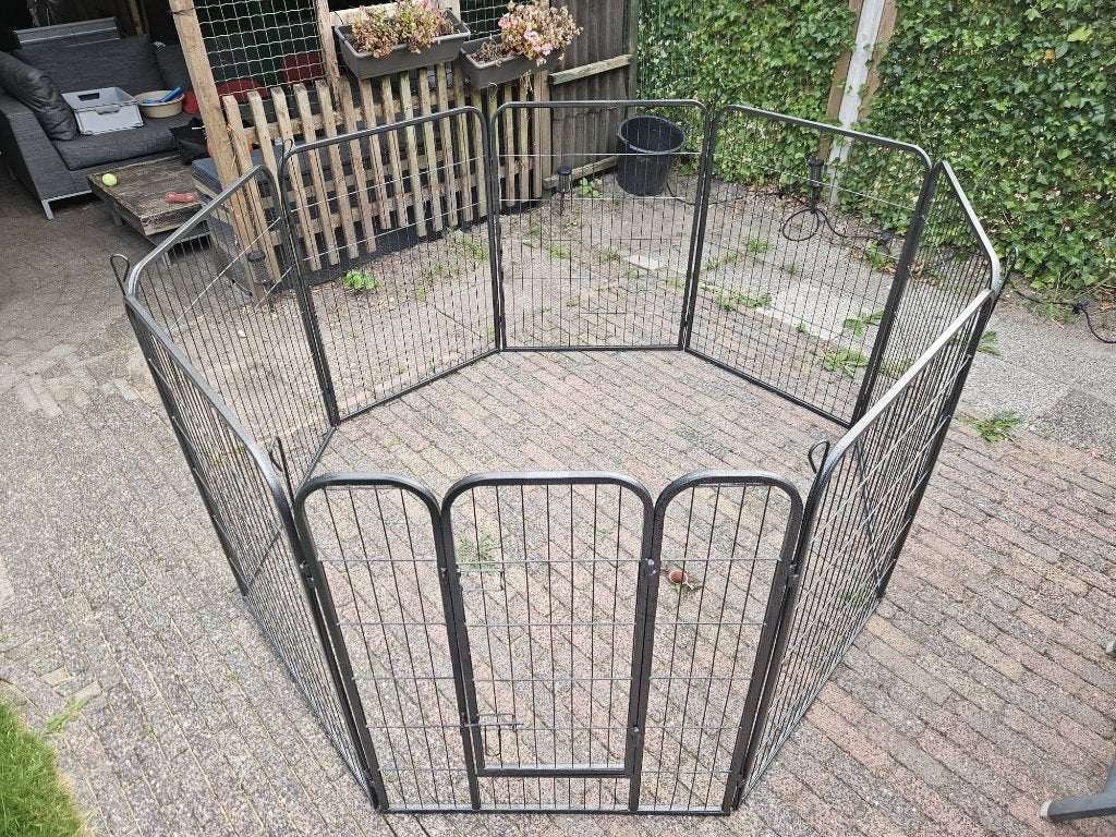 Hondenren/Puppyren 8-delig 100cm hoog – Flexibel opstelbaar, Dieren en Toebehoren, Ophalen, 100 cm of meer, Hondenhok, 110 cm of meer