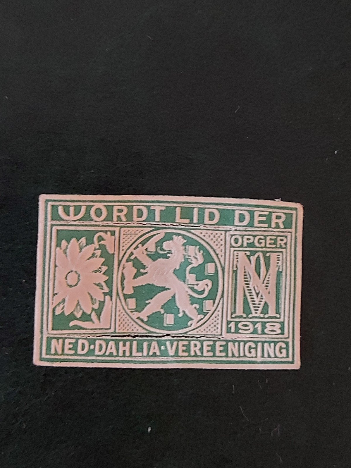 Sluitzegel Wordt lid der Ned- Dahlia Vereeniging, Verzenden, Gebruikt, Overige typen