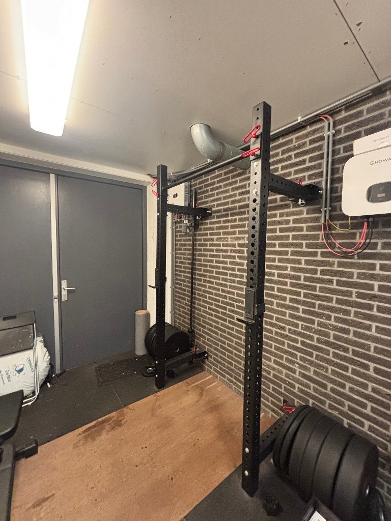 Inklapbaar squat rack / power rack inclusief bevestigplanken, Sport en Fitness, Ophalen, Gebruikt, Overige typen