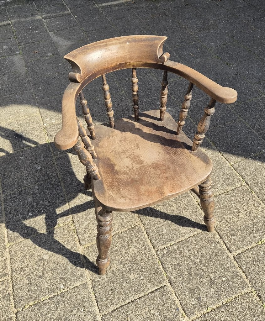 Café stoel eikenhout, Ophalen, Gebruikt, Bruin, Eén