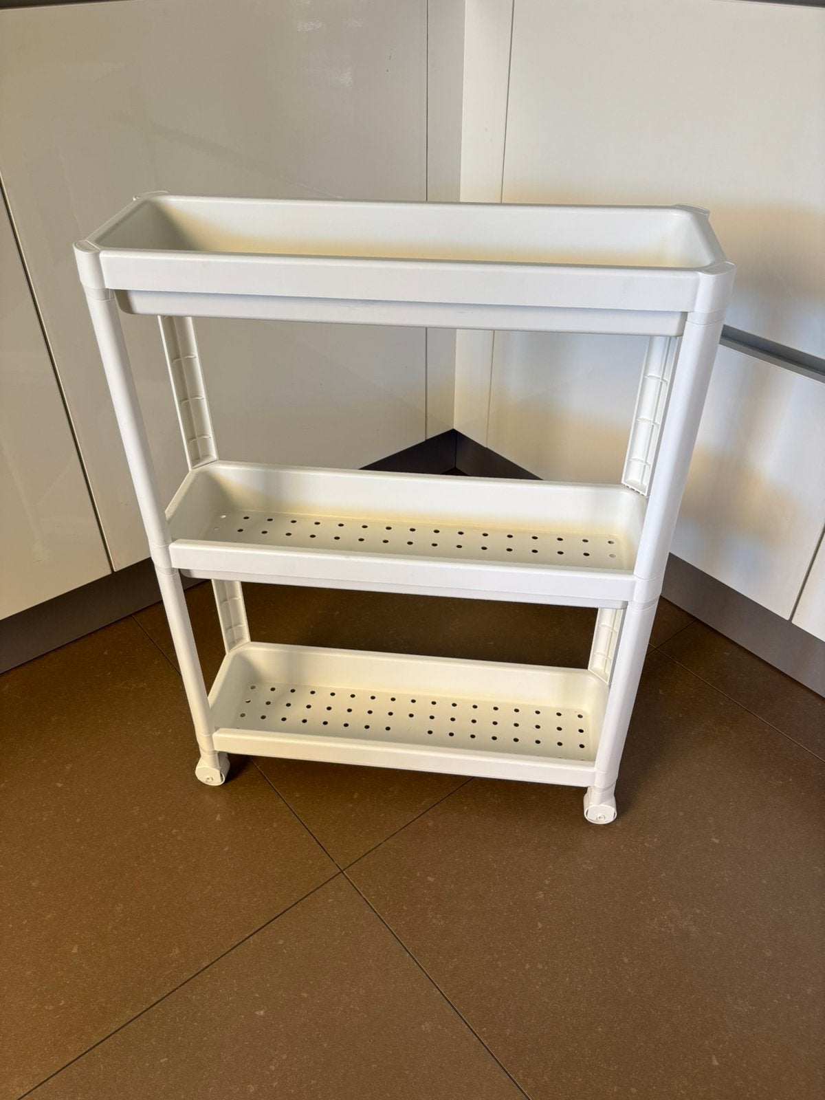 Ikea Vesken troly serveerwagen wit kastje op wielen badkamer, Huis en Inrichting, Ophalen of Verzenden