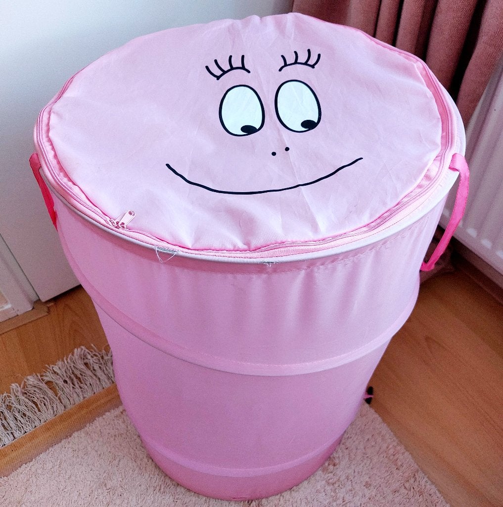 Superleuke flexibele roze Barbapapa wasmand/opbergmand, Ophalen of Verzenden, Overige figuren, Gebruikt, Gebruiksvoorwerp