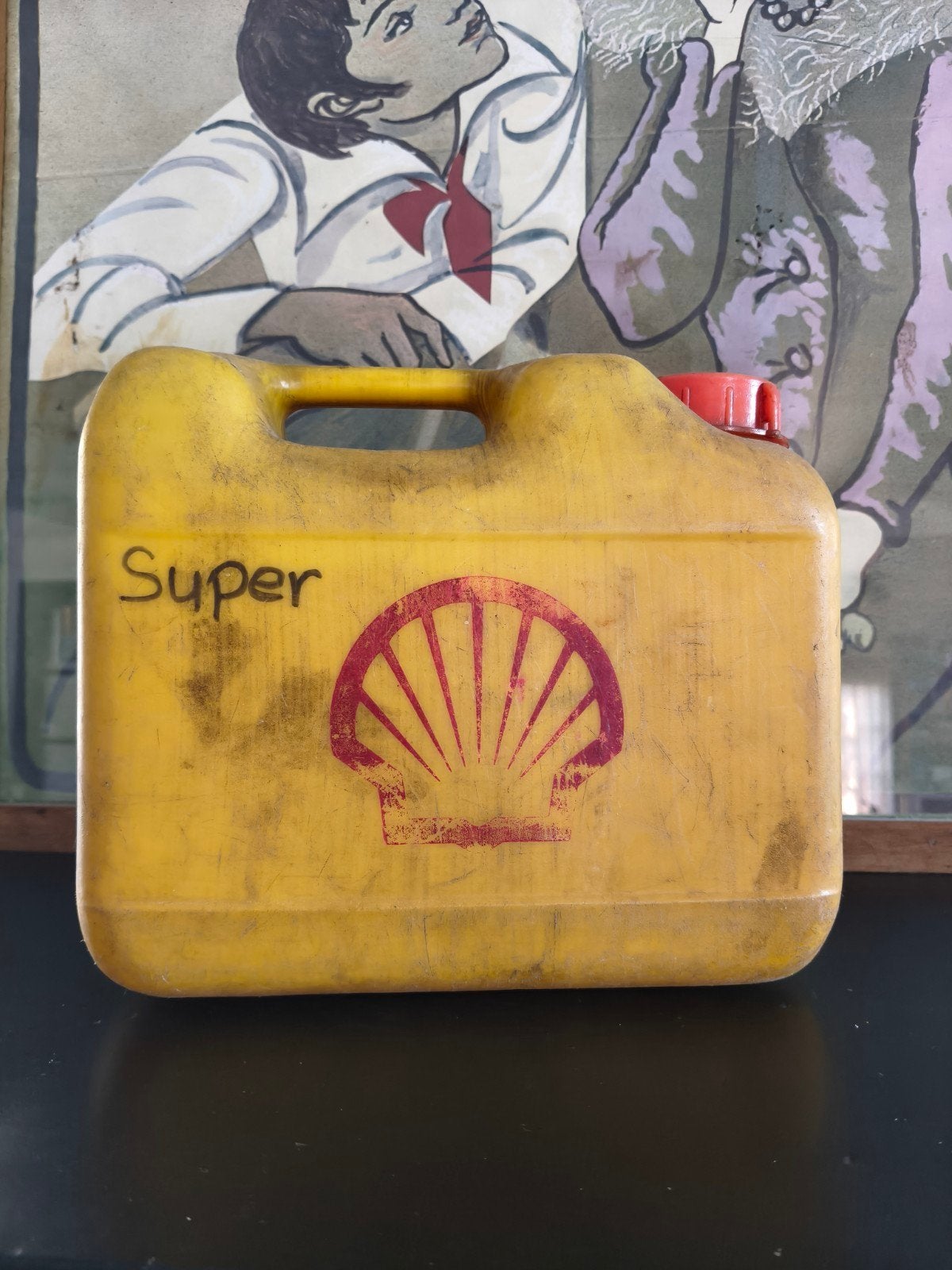 Vintage Shell Benzine Jerrycan 5L - Circa 1987, Ophalen of Verzenden, Gebruikt, Auto's