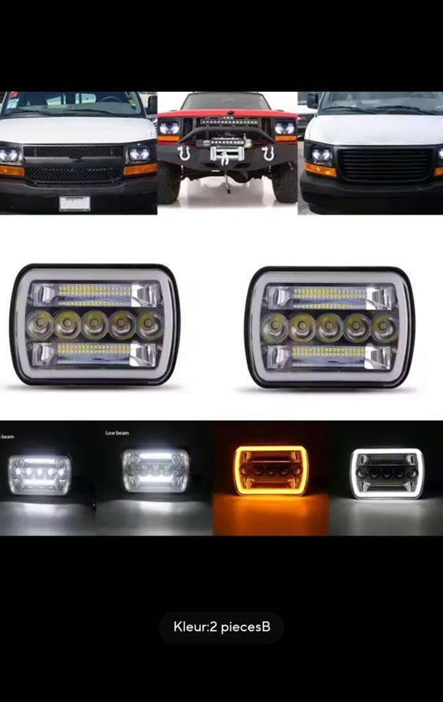 H4 led koplampen wit geel pickup truck GMC ford, Auto-onderdelen, Verlichting, Ophalen of Verzenden, Nieuw