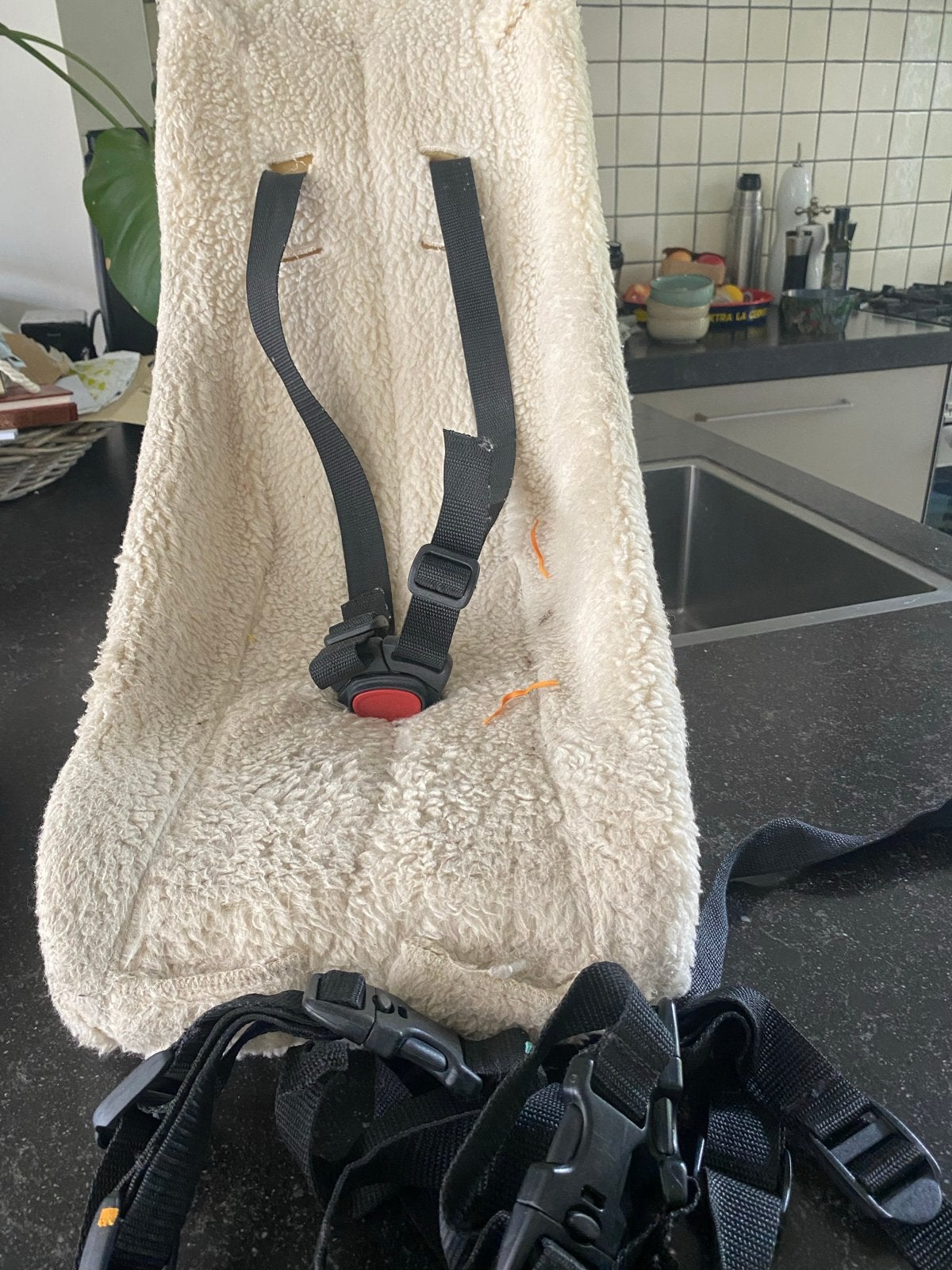 Zitje voor in bakfiets voor baby met gordels, Overige merken, Ophalen of Verzenden, 0 t/m 13 kg, Gebruikt