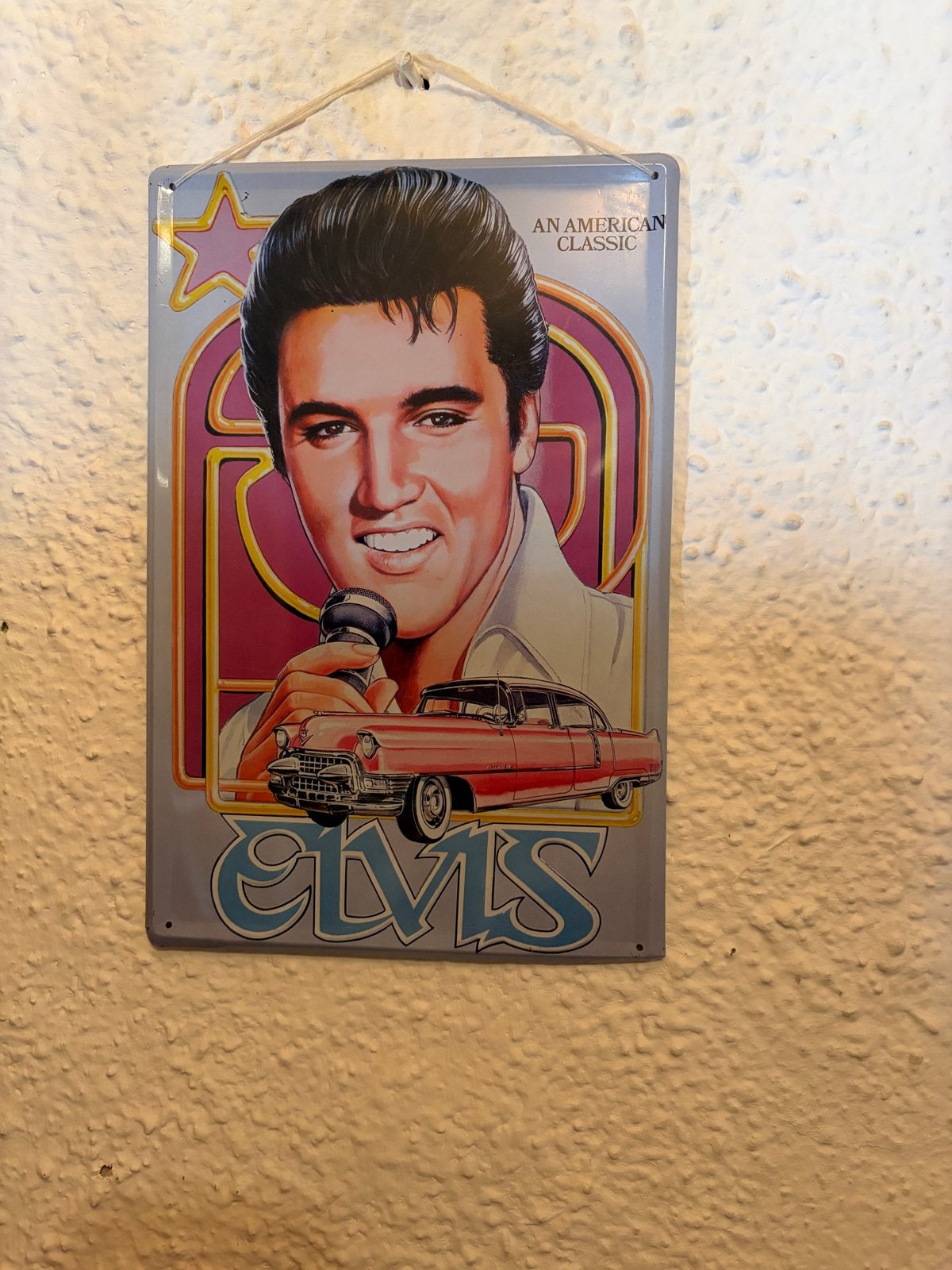 Elvis Presley metalen wandbord - An American Classic, Ophalen, Zo goed als nieuw, Gebruiksvoorwerp