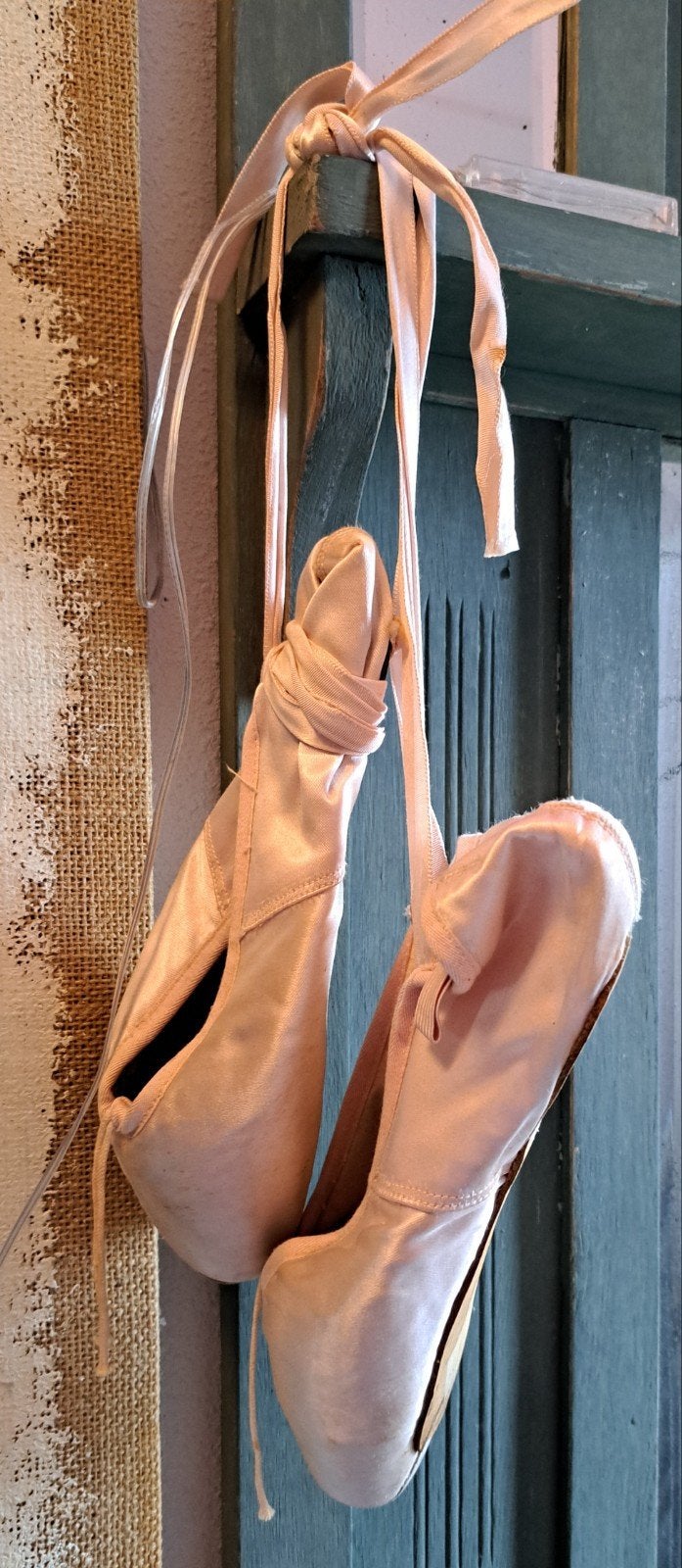 Brocante spitzen van Crait France, oud roze ballet schoenen, Ophalen of Verzenden