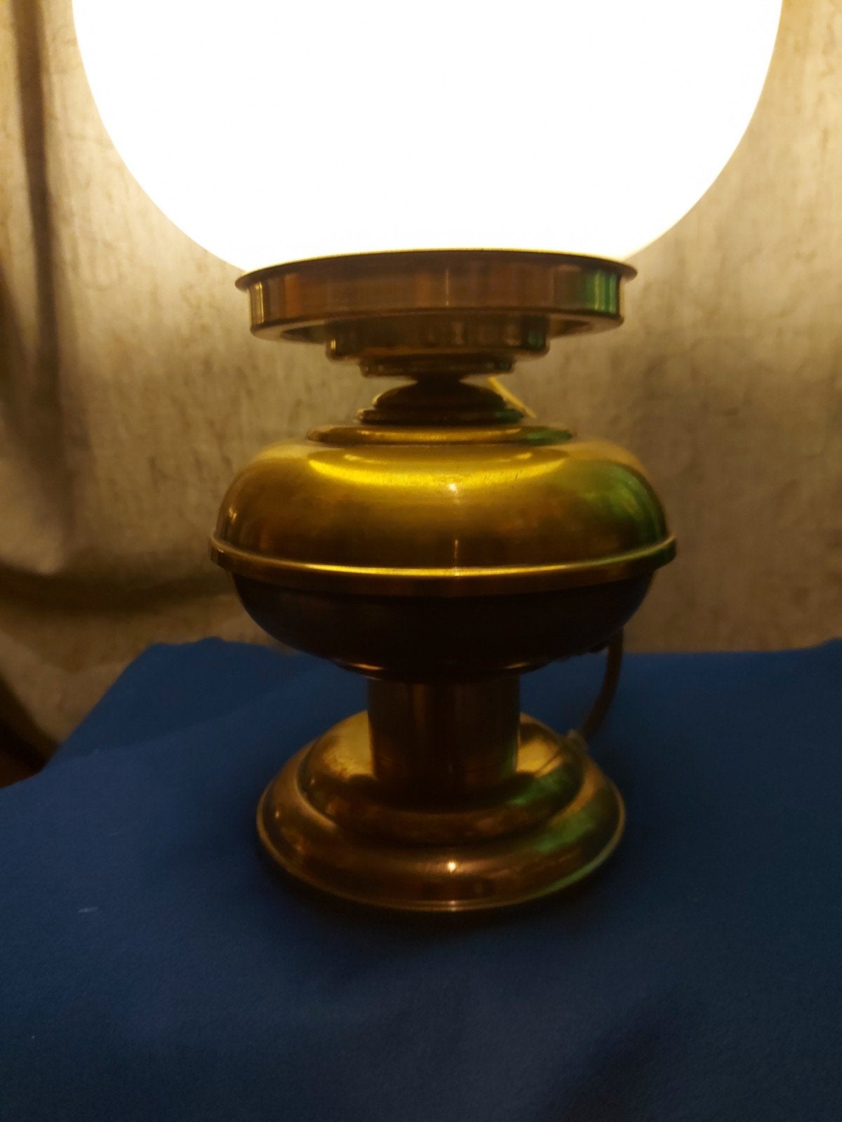 Echt mooi en antiek koper H35cm tafellamp, Ophalen