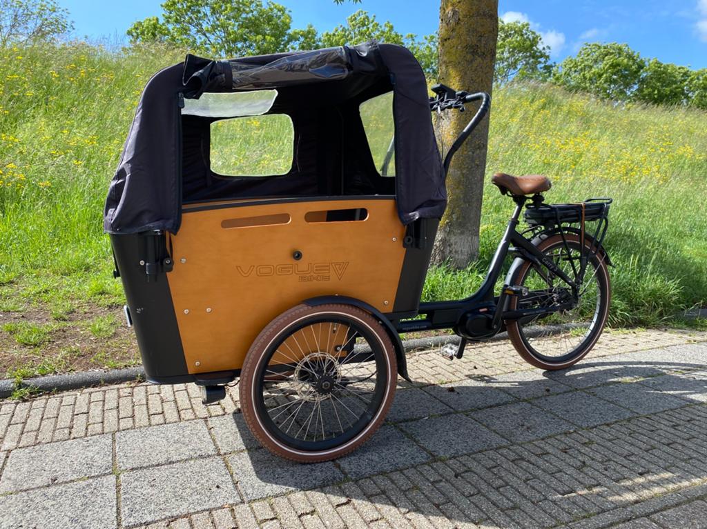 Vogue Carry 3 Elektrische Bakfiets met Huif, 4 kinderen of meer, Elektrisch, Zo goed als nieuw, Schijfrem