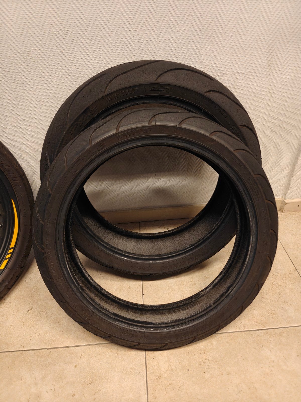 Michelin Pilot Power 2CT bandenset - 180/55/17 & 120/70/17, Ophalen, Gebruikt
