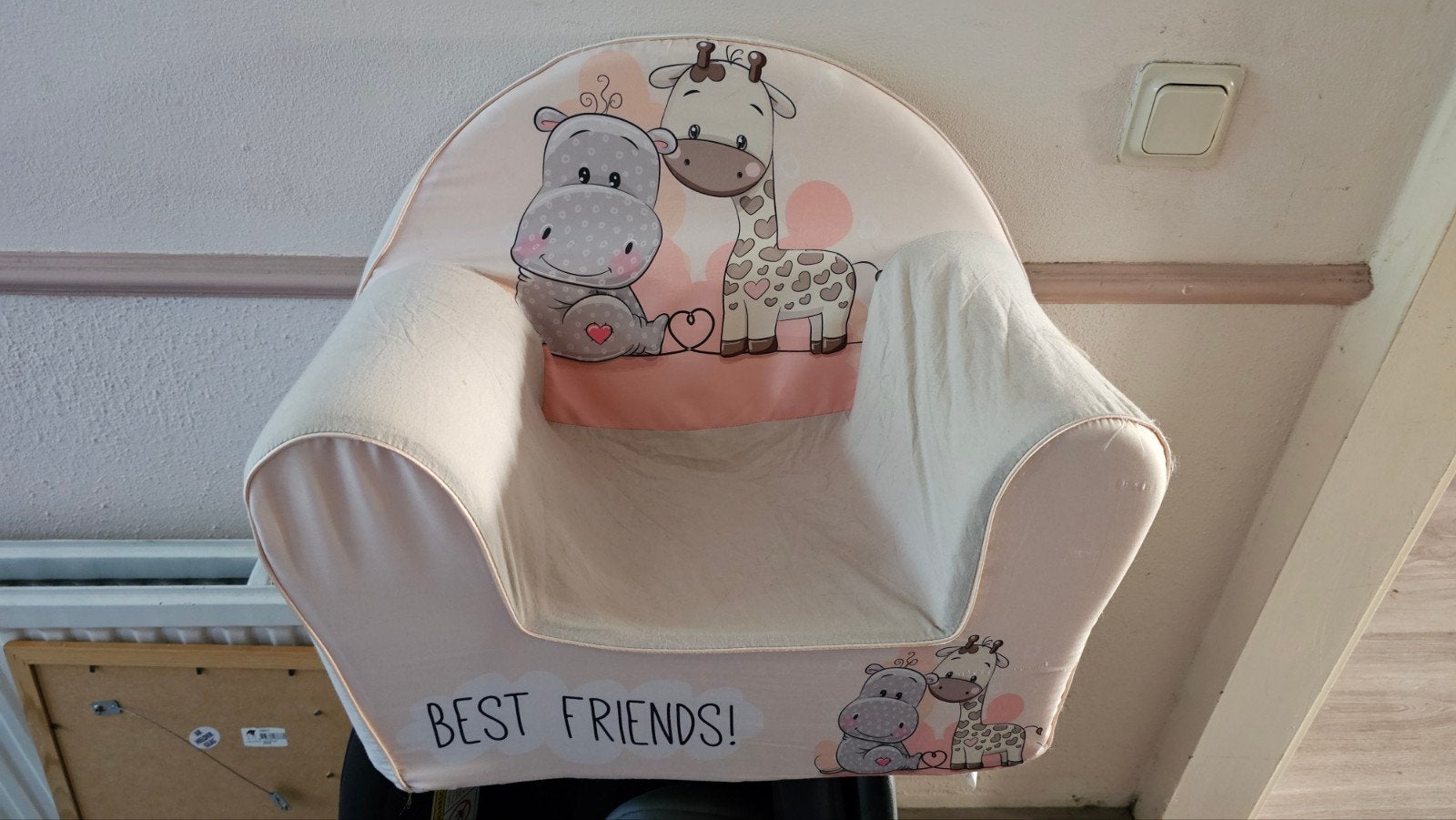 Kinderstoel met Nijlpaard en Giraffe - 'Best Friends', Ophalen