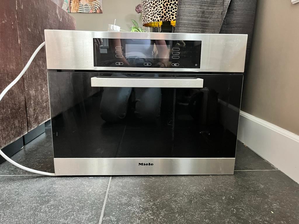 Zo goed als nieuwe Miele Stoomoven DG 4080 - zwart zilver, Oven, Inbouw, Ophalen, 45 tot 60 cm