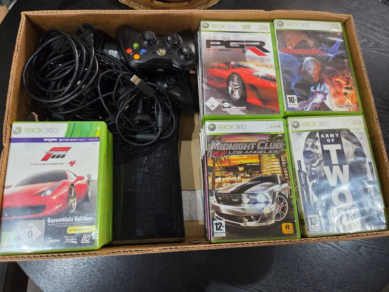 Xbox 360 S ( Slim ) incl kinect en incl 50 spellen, Met games, Ophalen of Verzenden, Met 3 controllers of meer, 250 GB