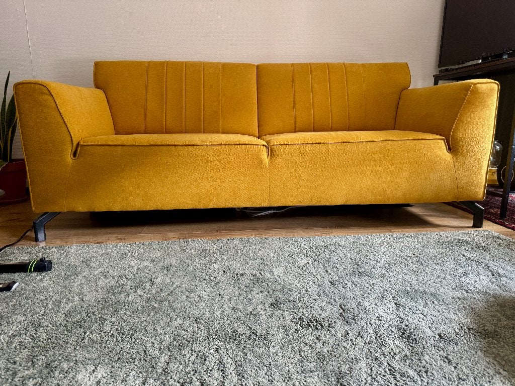 Henders and Hazel bankstel okergeel - ZGAN., Ophalen, 150 tot 200 cm, 75 tot 100 cm, Zo goed als nieuw