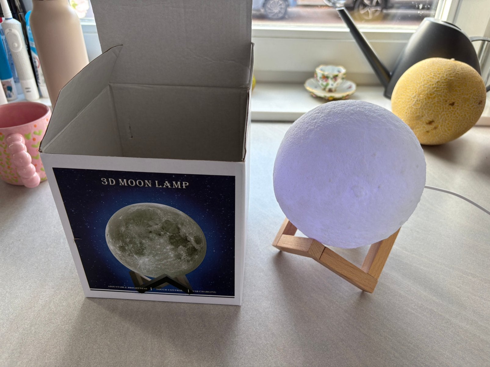 Draadloze 3D maanlamp, Ophalen of Verzenden, Gebruikt, Draadloos