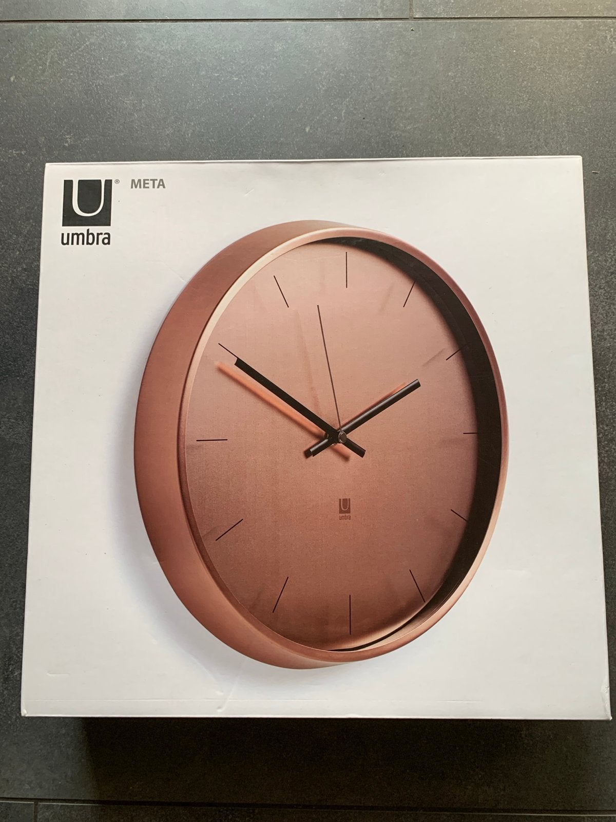 Wandklok koper kleur, Wandklok, Werkt op batterijen, Nieuw, Ophalen of Verzenden