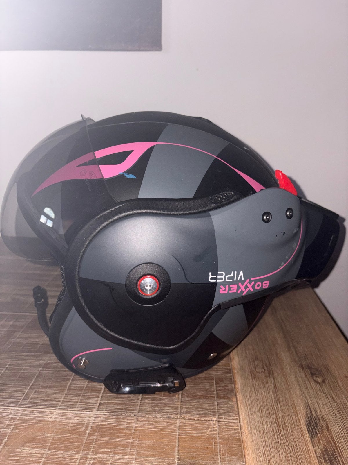 ROOF Boxxer Viper Systeemhelm - Zwart/Roze, Overige merken, Systeemhelm, Ophalen of Verzenden, S
