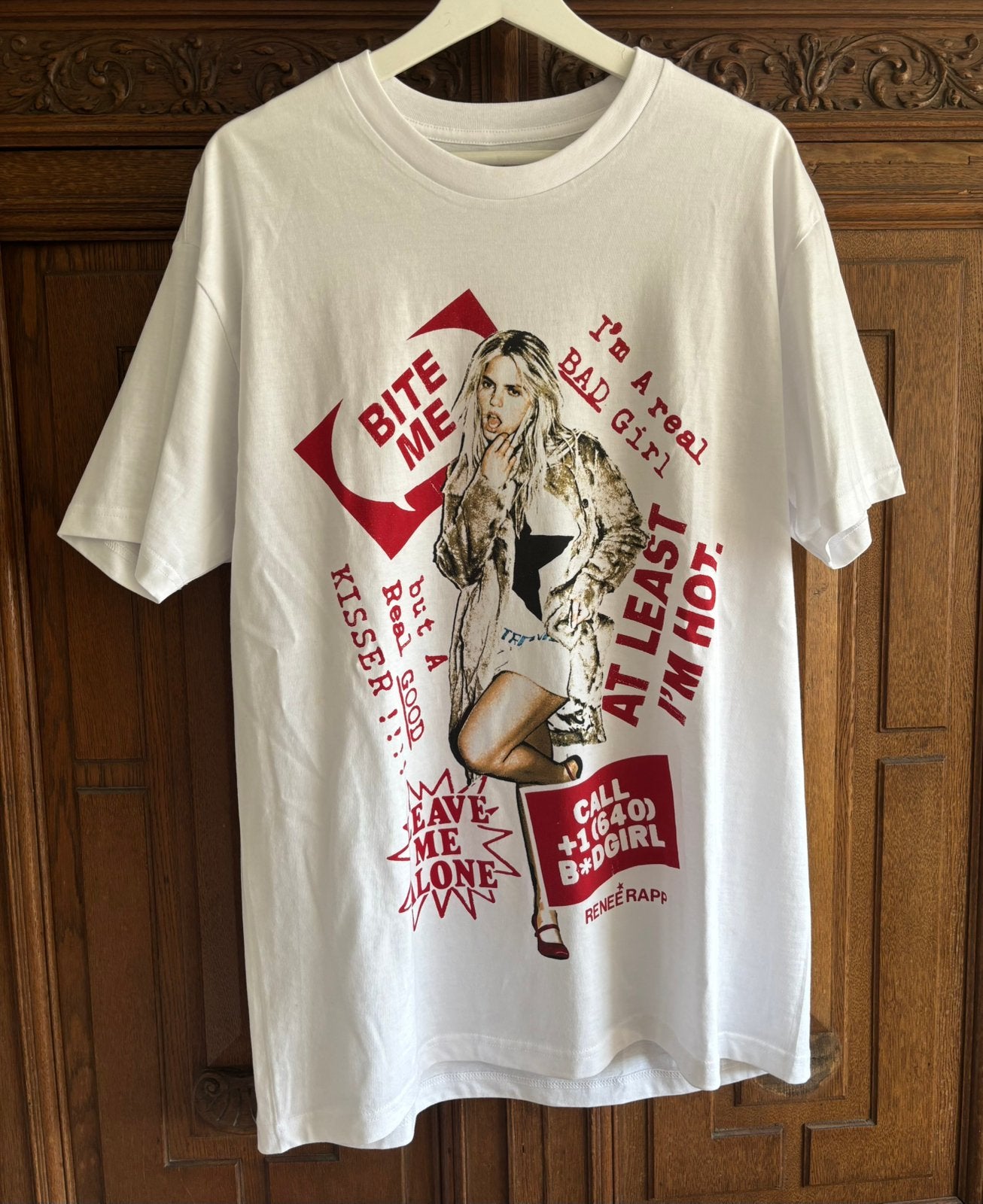 Renee Rapp merch shirt, Kleding | Dames, Wit, Maat 42/44 (L), Ophalen of Verzenden, Zo goed als nieuw