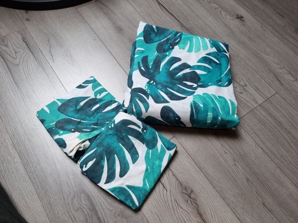 2-persoons Dekbedovertrek met Bladerenprint Groen/Blauw/Wit, Huis en Inrichting, Slaapkamer | Beddengoed, Meerkleurig, Dekbedovertrek