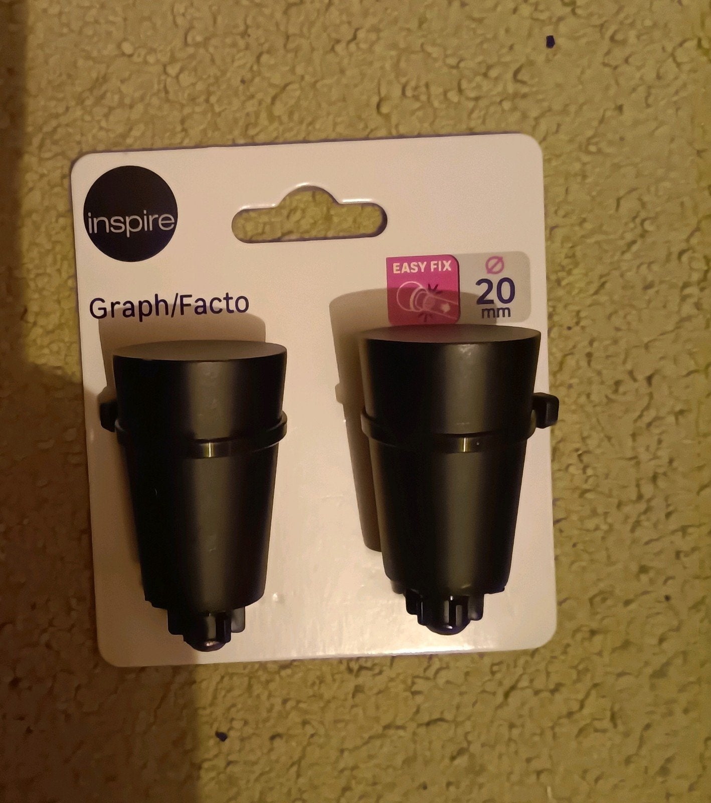 Inspire Graph/Facto Easy Fix Gordijnroede Eindknoppen 20mm, Zwart, Nieuw, Kunststof, Ophalen of Verzenden