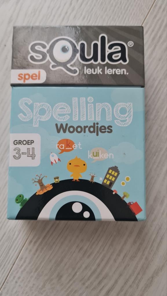 Squla Spelling Woordjes Kaartspel Groep 3-4, Een of twee spelers, Ophalen of Verzenden, Zo goed als nieuw, Identity Games