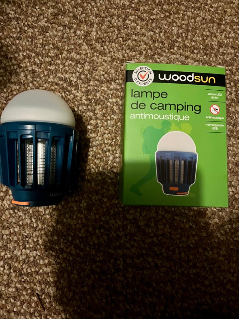 Woodsun Campinglamp met Anti-Muggenfunctie - Oplaadbaar, Ophalen of Verzenden, Zo goed als nieuw, Accu