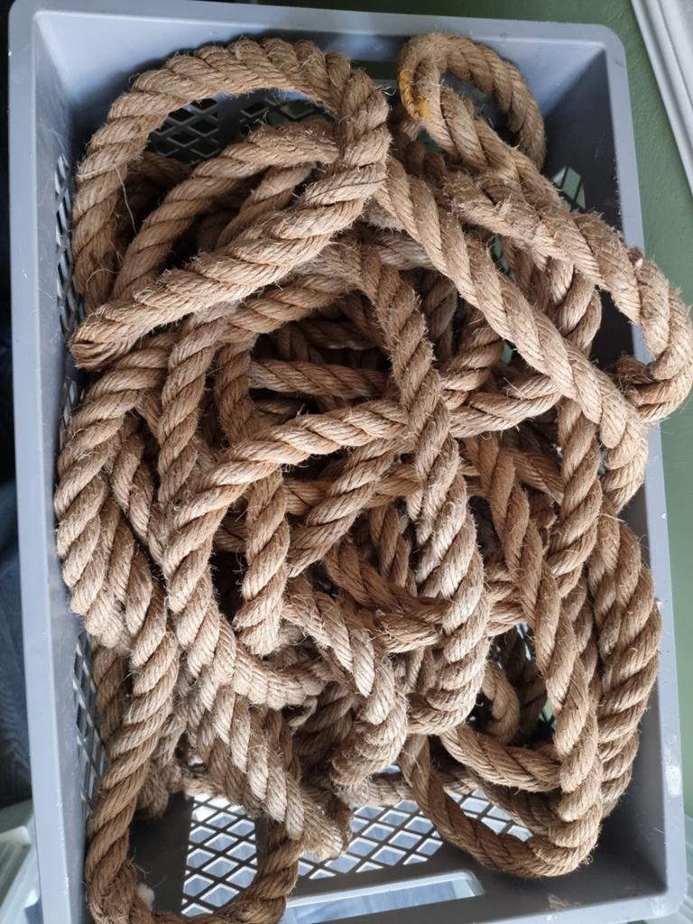 Krat met vintage touw, Huis en Inrichting, Woonaccessoires | Kransen, Ophalen