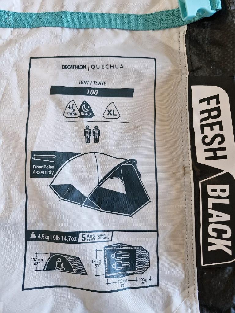 Decathlon Quechua tent, Ophalen, Zo goed als nieuw, Tot en met 2