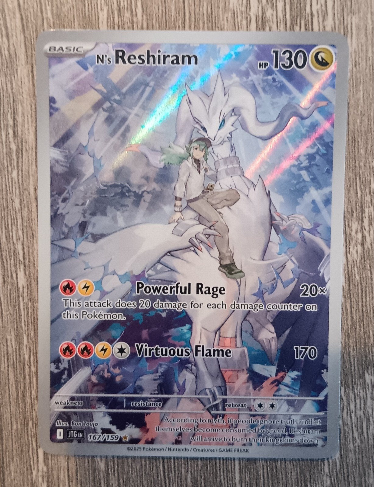 N's Reshiram Journey Together, Ophalen of Verzenden, Zo goed als nieuw, Losse kaart, Foil