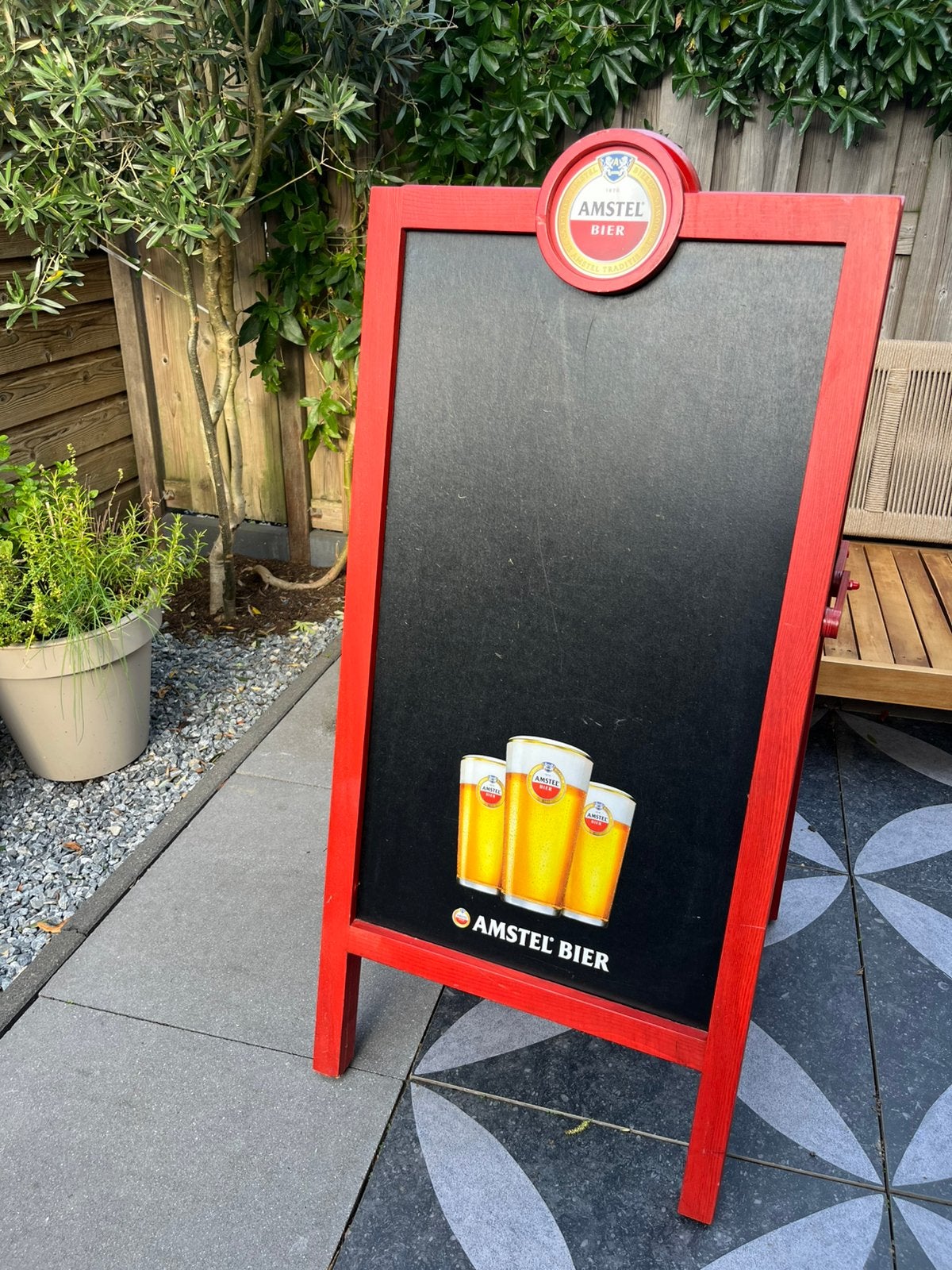 Vintage Amstel bord, Ophalen, Zo goed als nieuw, Reclamebord