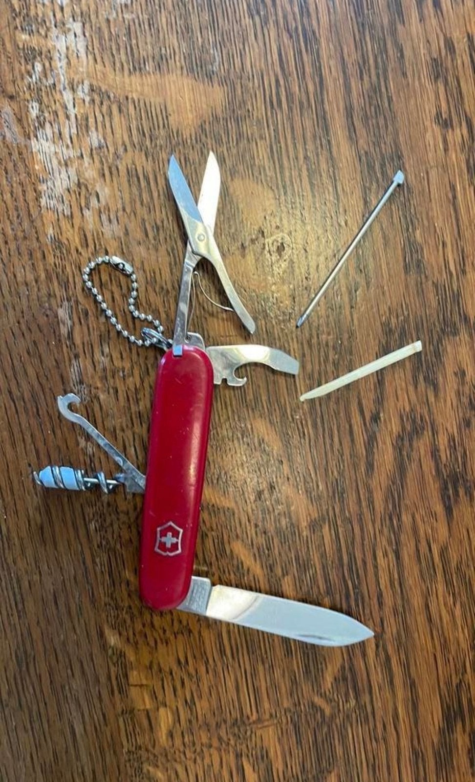 Zakmes kampeer mes survival schaar kurkentrekker bieropener, Ophalen, Gebruikt