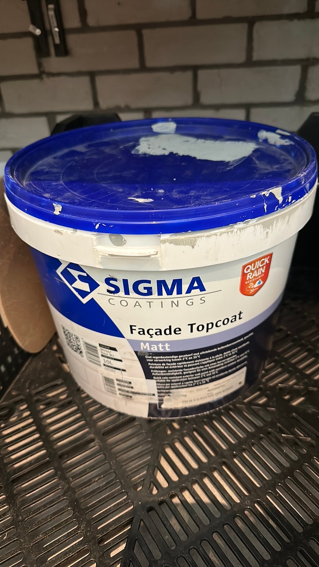 Sigma Facade Topcoat Matt - 10L (Bijna vol), Ophalen, 5 tot 10 liter, Grijs, Verf