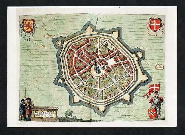 Ansichtkaart Oldenzaal Oldenzalia Atlas Blaeu., Ophalen of Verzenden, 1980 tot heden, Ongelopen, Overijssel