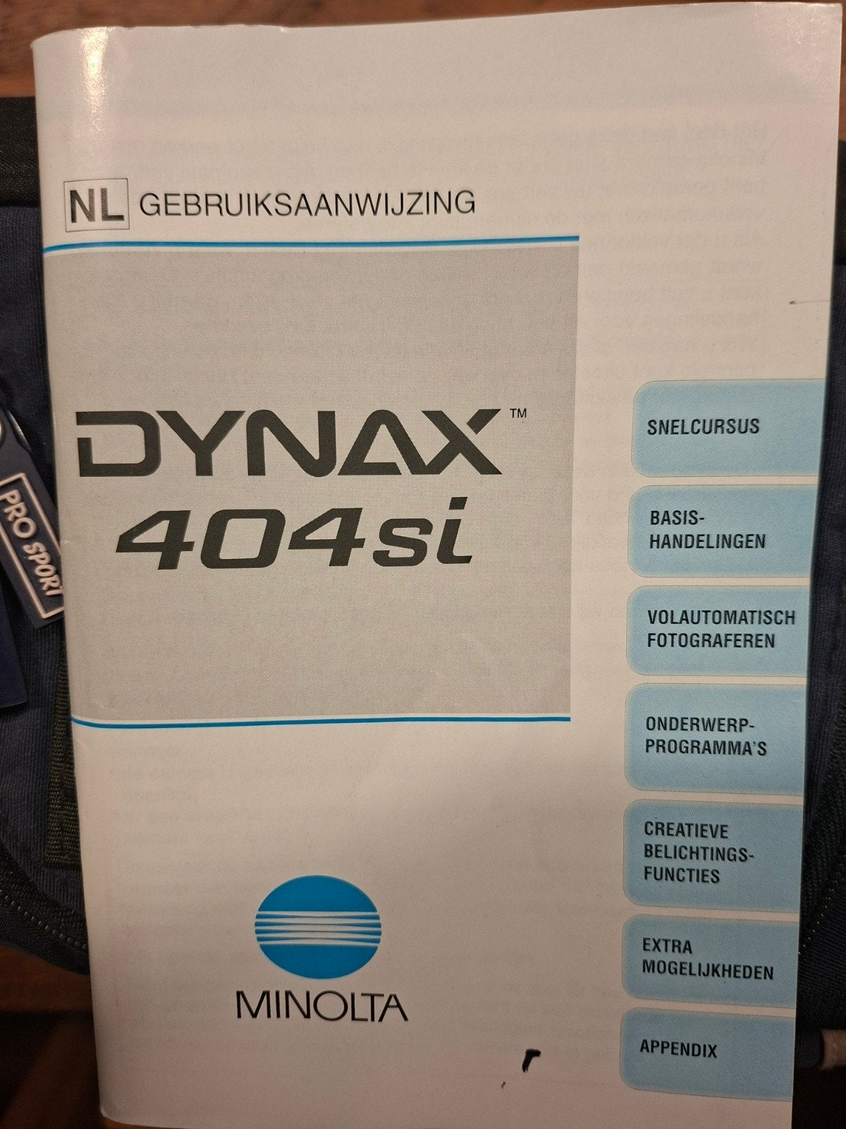 Minolta Dynax 404si Spiegelreflexcamera met lens en tas, Ophalen of Verzenden, Zo goed als nieuw, Spiegelreflex, Minolta