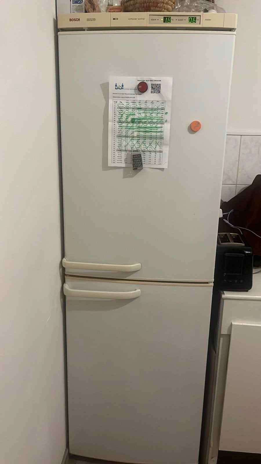 Bosch Koel-vriescombinatie - Gebruikt, Witgoed en Apparatuur, Koelkasten en IJskasten, Ophalen, Gebruikt, 200 liter of meer, Met aparte vriezer