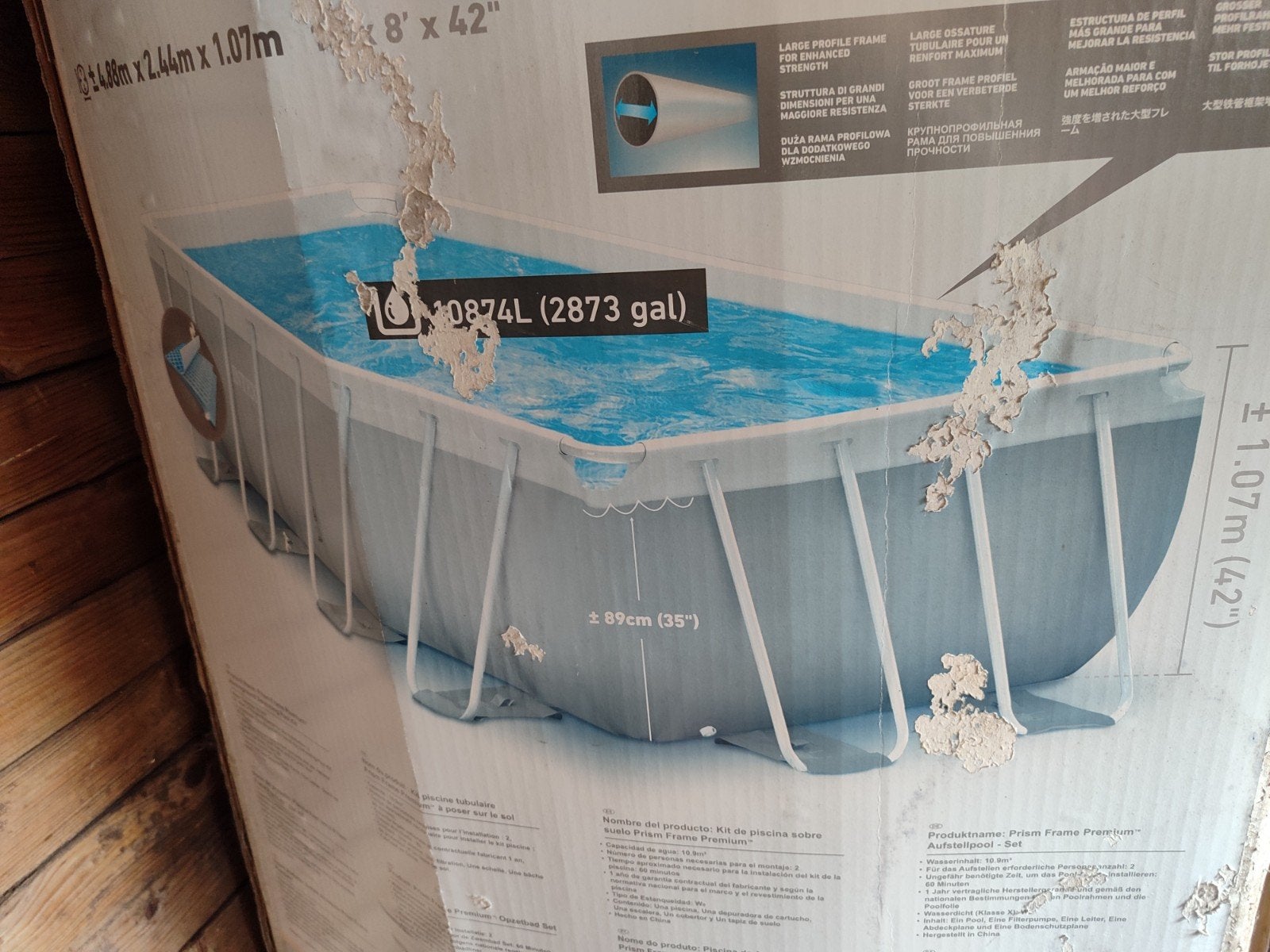 Groot zwembad 5 x 2,5 x 1,07, Tuin en Terras, Zwembaden, 300 cm of meer, Rechthoekig, Ophalen, 120 cm of meer